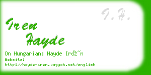 iren hayde business card